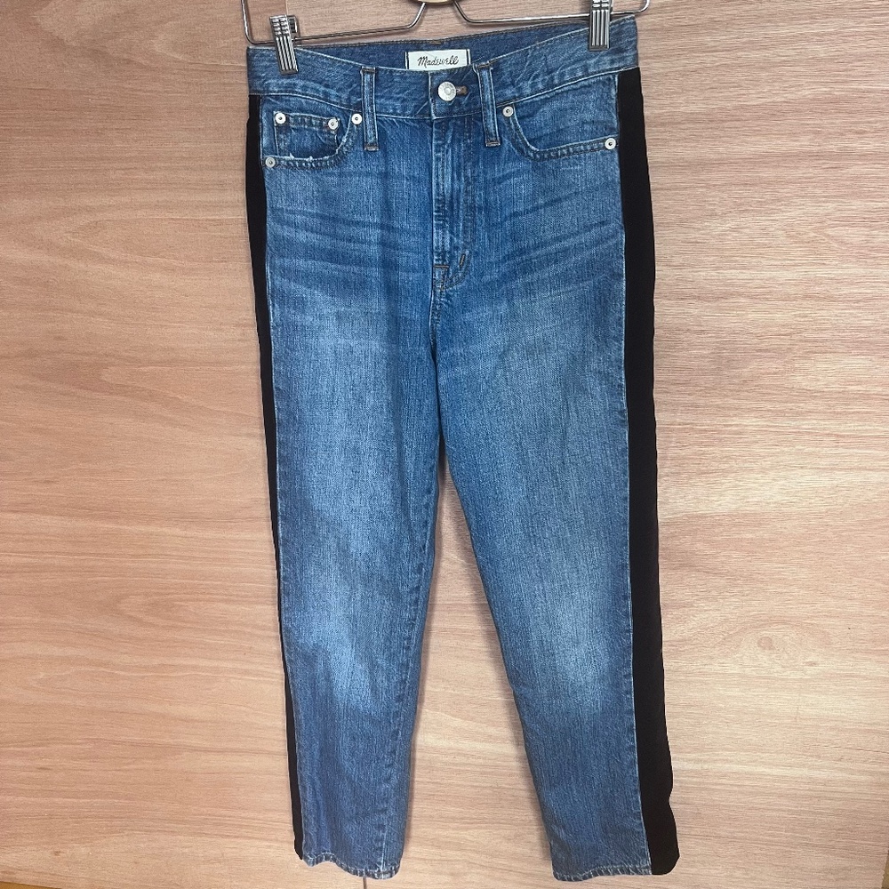 Madewell The Perfect Vintage Jean women's 25 high rise straight velvet stripe